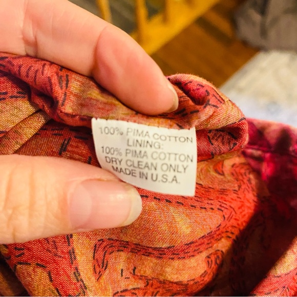 PERUVIAN CONNECTION Red Safari Back Kick Pleated  Skirt - Picture 7 of 7